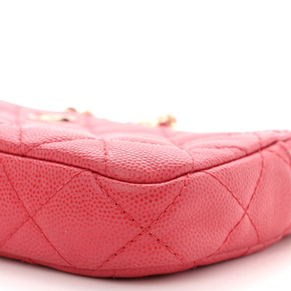 Chanel Caviar Quilted Small Clutch With Chain Pink 13 of 17