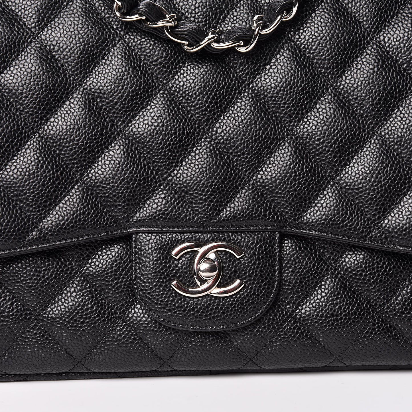 Caviar Quilted Jumbo Single Flap Black