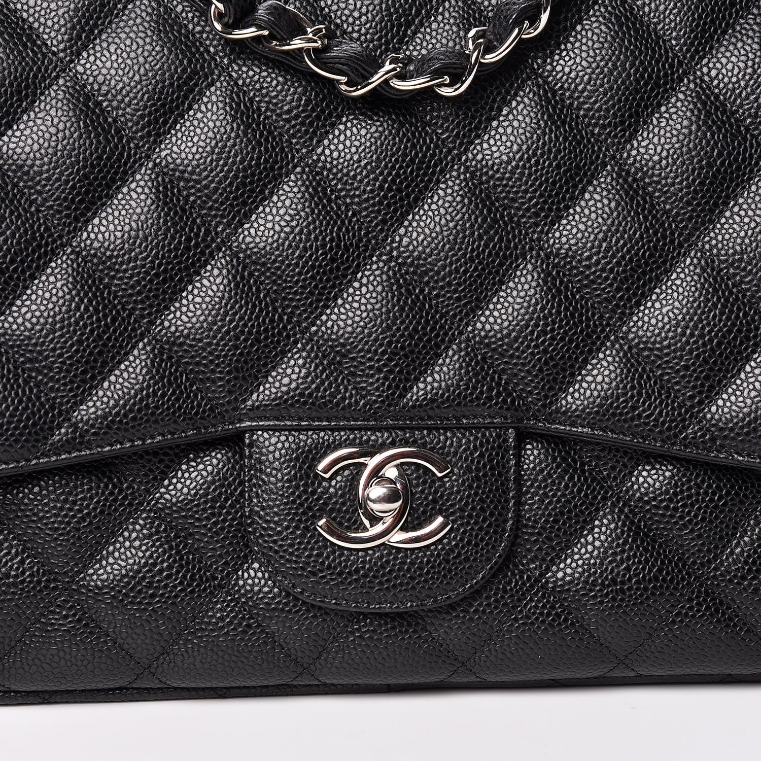 Chanel Caviar Quilted Jumbo Single Flap Black 10 of 13