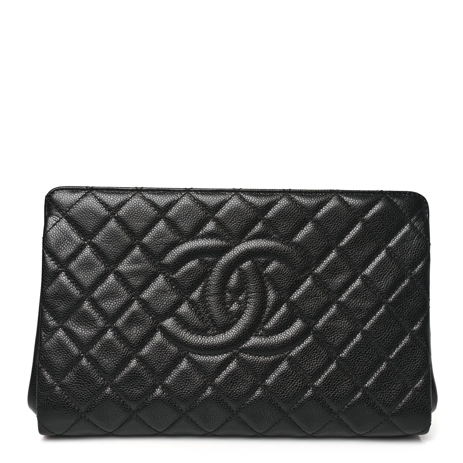 Chanel Caviar Quilted CC Large Clutch Black 1 of 11