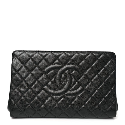 Chanel Caviar Quilted CC Large Clutch Black 1 of 11