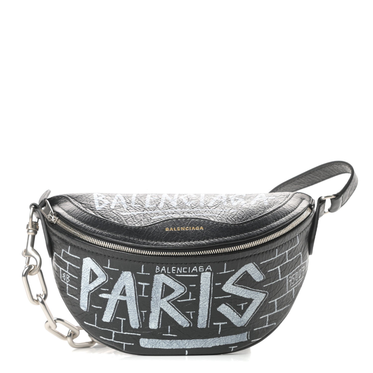 Balenciaga Agneau Arena Graffiti All Over XXS Souvenir Belt Bag Black White 1 of 10