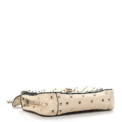 Valentino Garavani Nappa Small Rockstud Spike Shoulder Bag Light Ivory 3 of 4