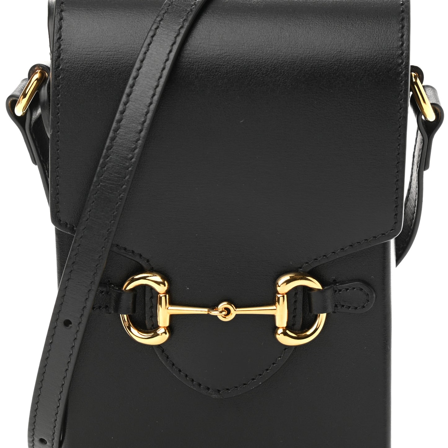 Boarded Plutone Calfskin Mini Horsebit 1955 Crossbody Bag Black