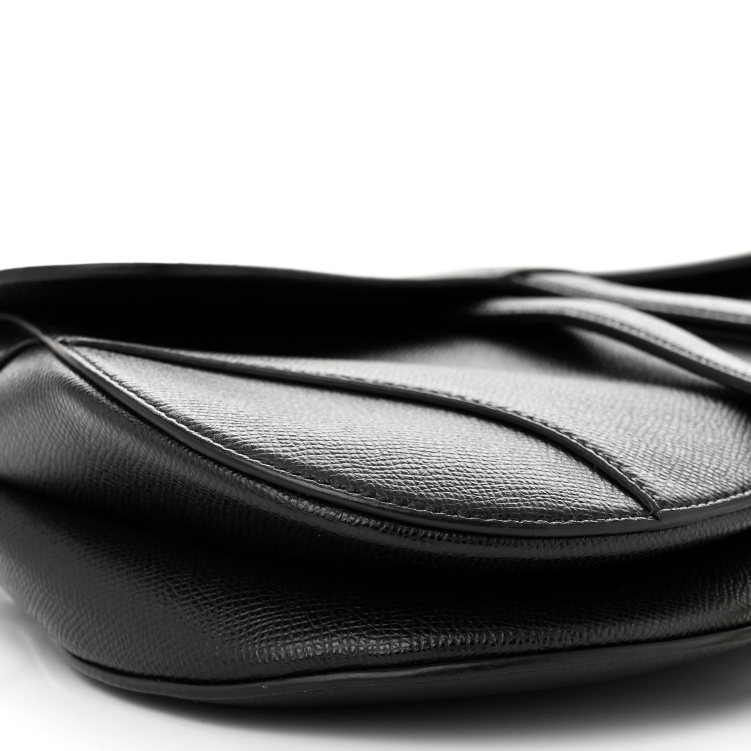 Christian Dior Grained Calfskin Saddle Bag Black 9 of 10