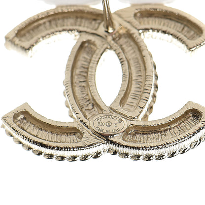 Chanel Pearl Crystal April In Paris CC Earrings Light Gold 4 of 5