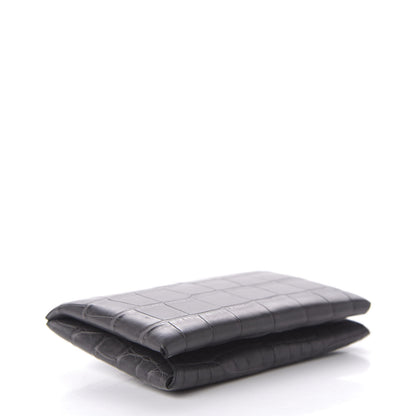 Hermes Matte Alligator Calvi Card Case Graphite 4 of 7
