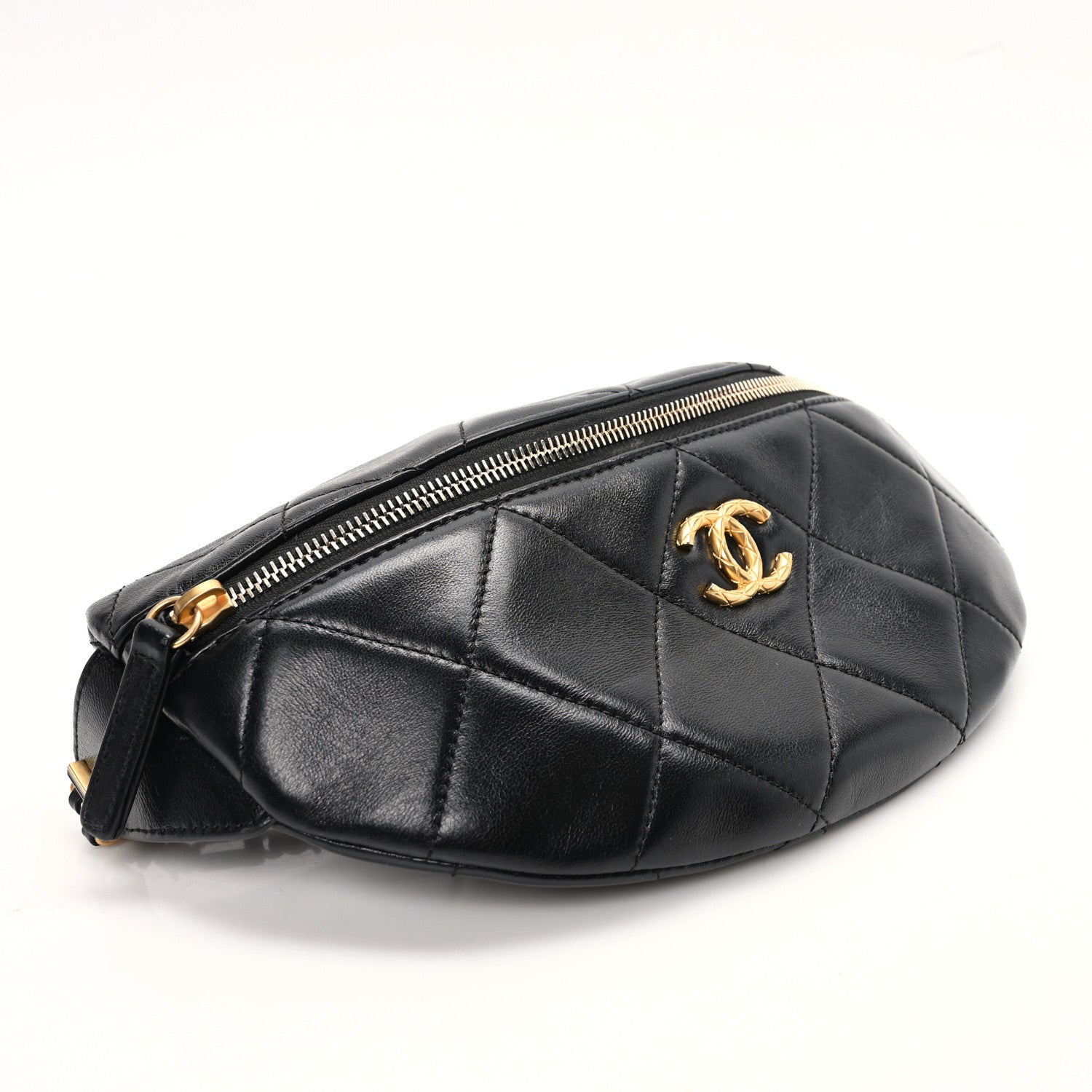 Chanel Lambskin Enamel Quilted Waist Bag Black 4 of 11