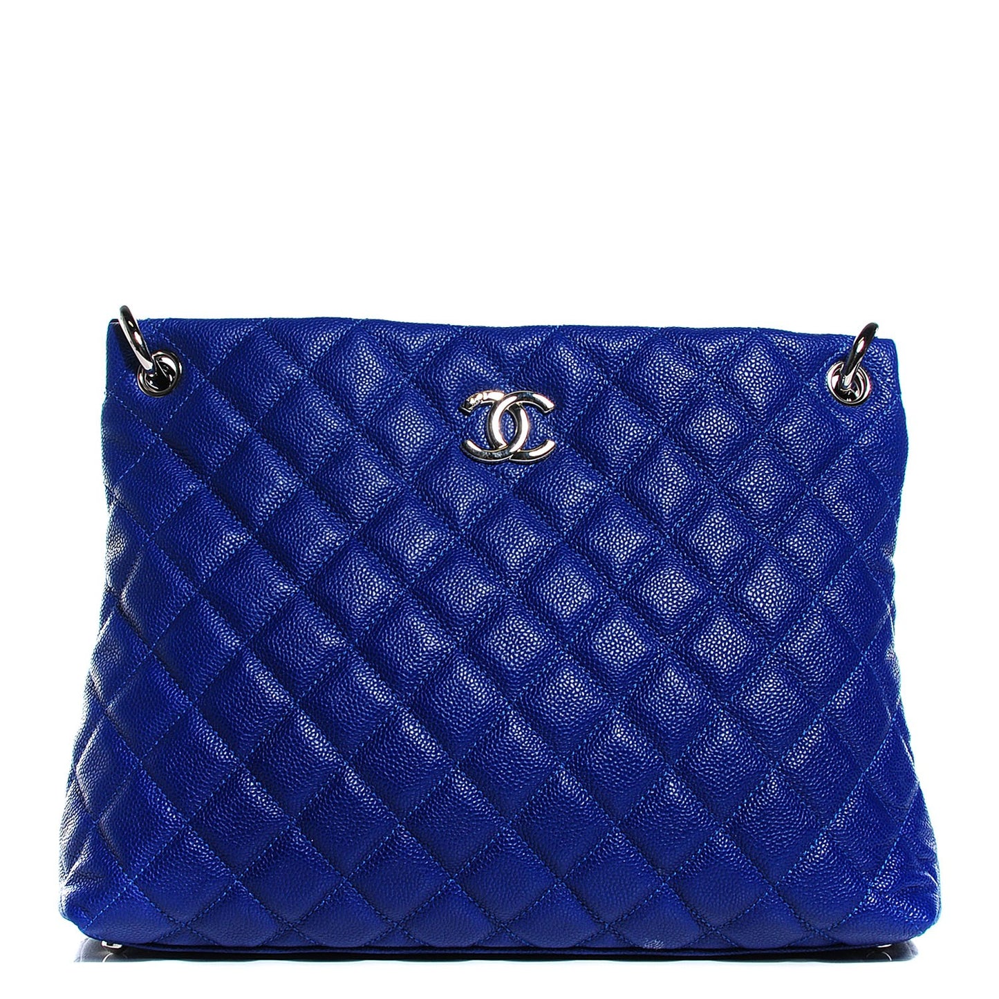 Caviar Quilted Easy Zip Tote Cobalt Blue