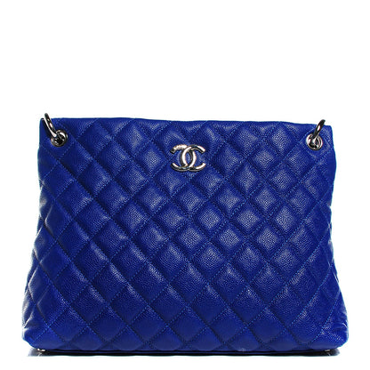 Chanel Caviar Quilted Easy Zip Tote Cobalt Blue 1 of 7