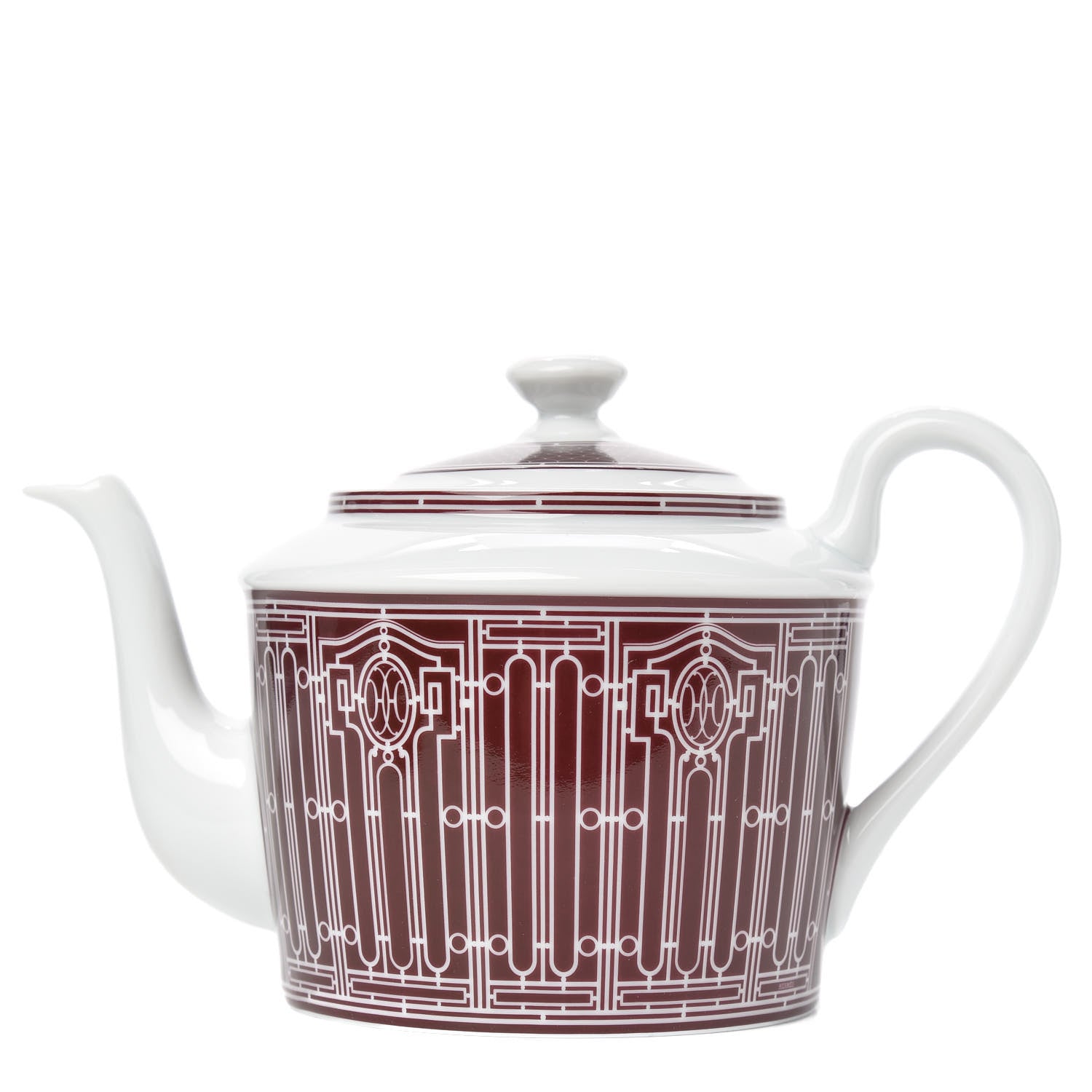 Hermes Porcelain H Deco Coffee/Tea Pot Rouge 1 of 6