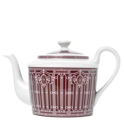 Hermes Porcelain H Deco Coffee/Tea Pot Rouge 1 of 6