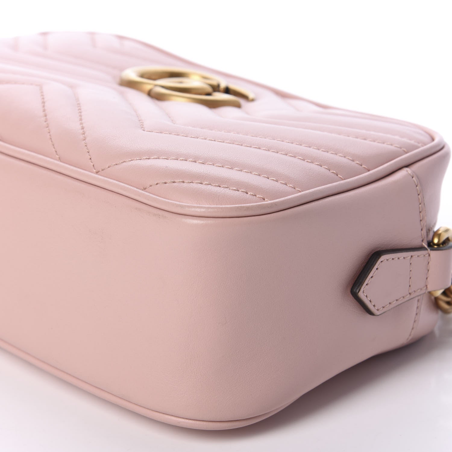 Gucci Calfskin Matelasse Small GG Marmont Chain Shoulder Bag Perfect Pink 6 of 9