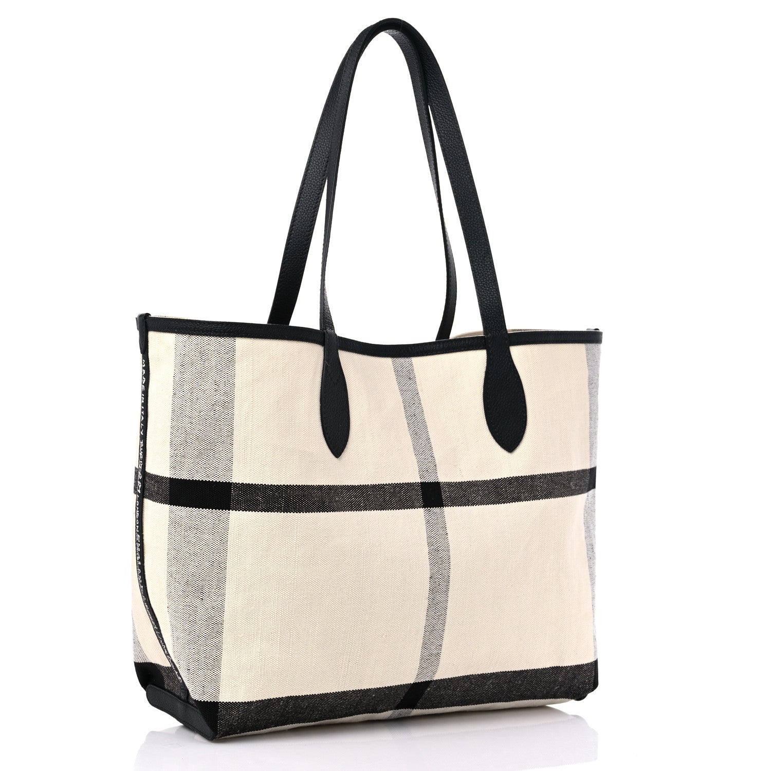 Burberry Coated Canvas Medium Reversible Doodle Tote White Black 9 of 12