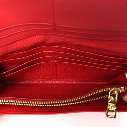 Prada Vitello Daino Continental Flap Wallet Fuoco 5 of 12