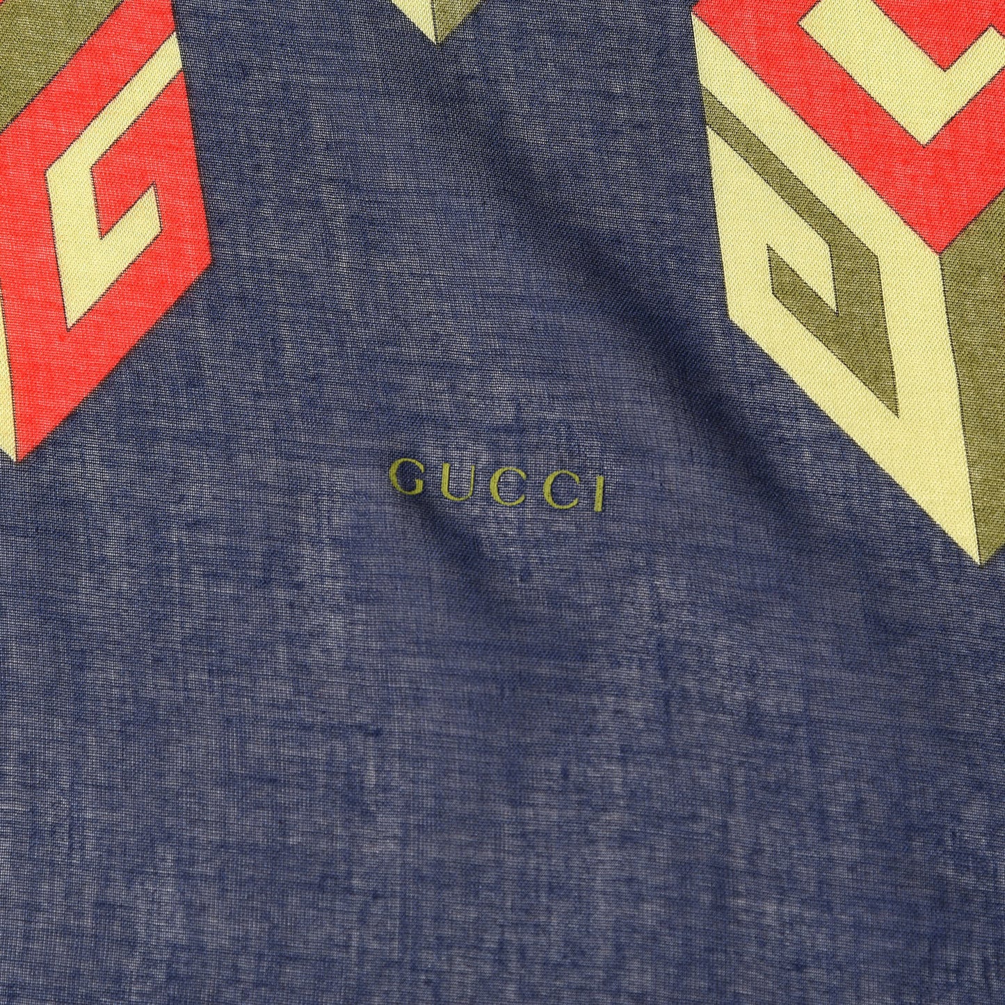 Wool Silk Jacquard GG Wallpaper Print Scarf Multi