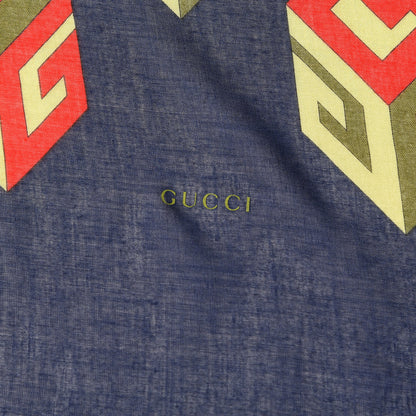 Gucci Wool Silk Jacquard GG Wallpaper Print Scarf Multi 4 of 6