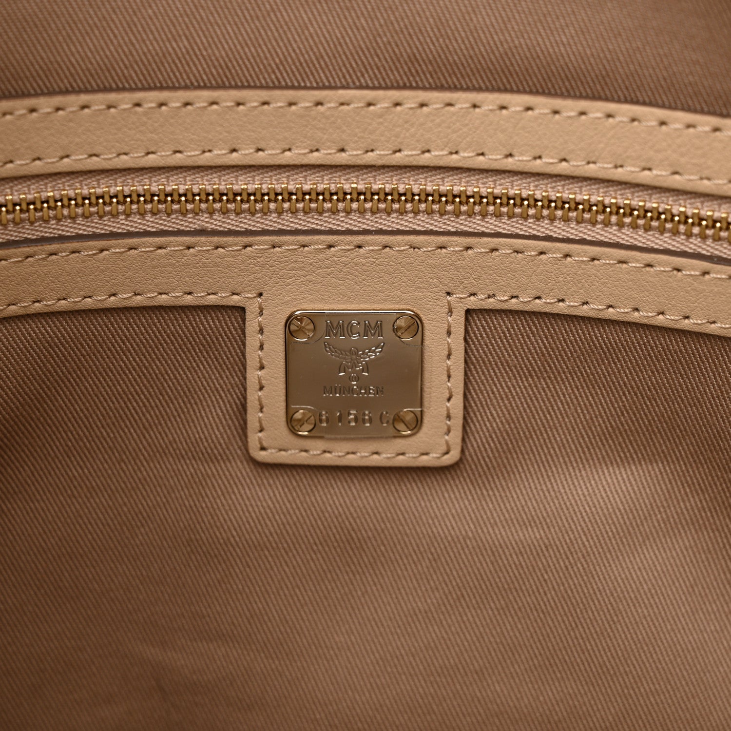 MCM Calfskin Ottomar Monogram Medium Klara Hobo New Beige 6 of 11