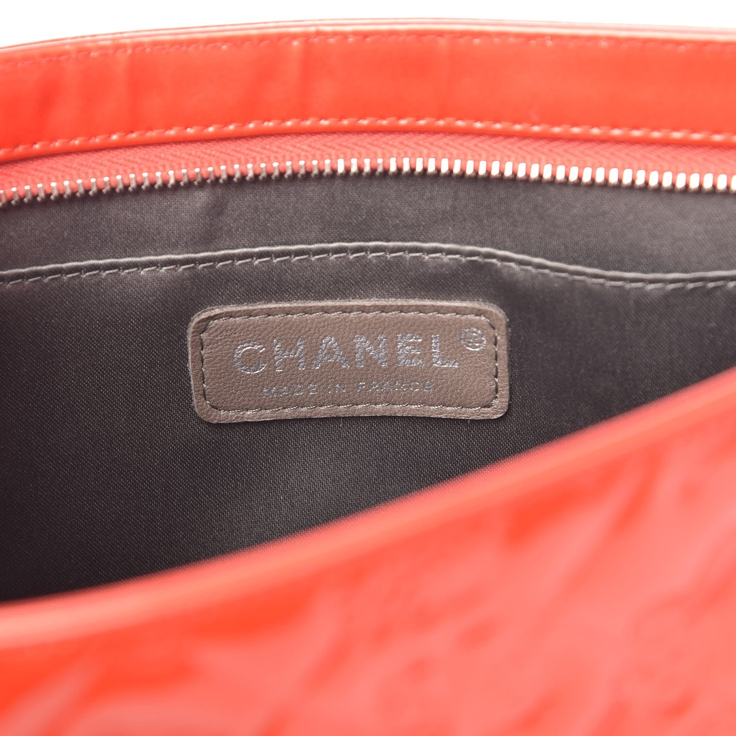 Chanel Patent Calfskin Lucky Symbols Pochette Coral 6 of 9