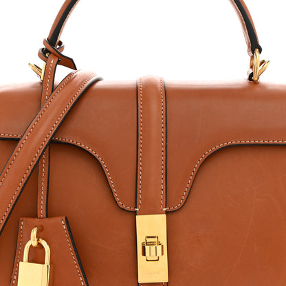 Celine Satinated Calfskin Small 16 Top Handle Bag Tan 8 of 11