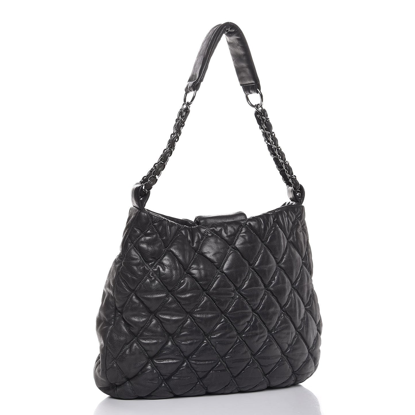 Calfskin Bubble Quilt Hobo Grey