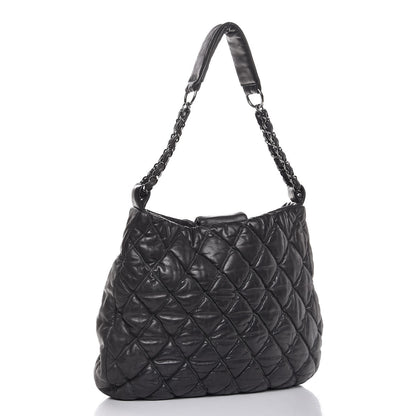 Chanel Calfskin Bubble Quilt Hobo Grey 3 of 7