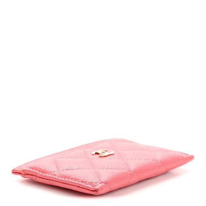 Chanel Metallic Caviar Quilted Card Holder Pink 4 of 11