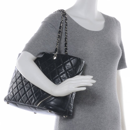 Chanel Leather Quilted Cotton Club Tote Black 2 of 7