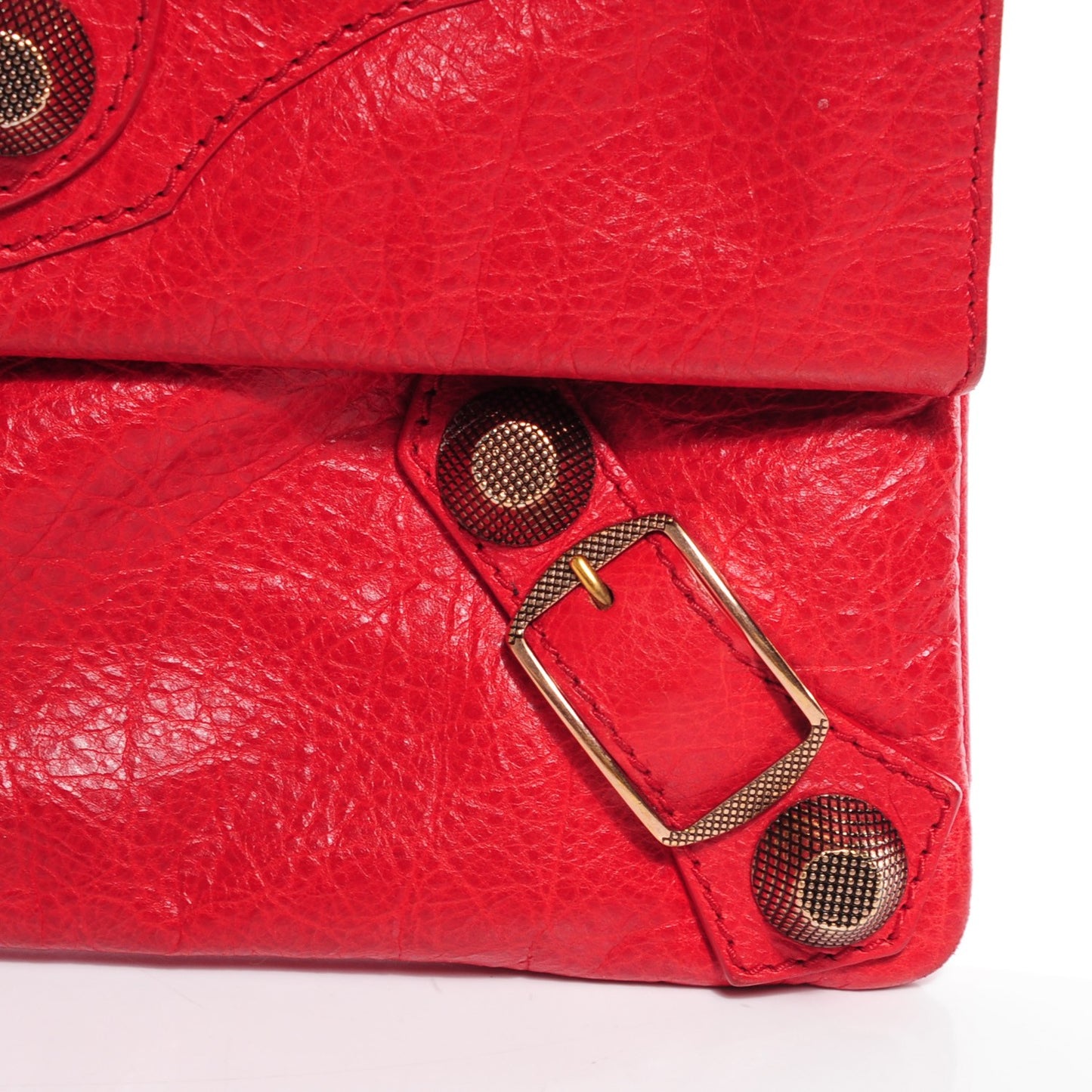 Agneau Giant 21 Rose Gold Hardware Envelope Clutch Rouge Coquelicot