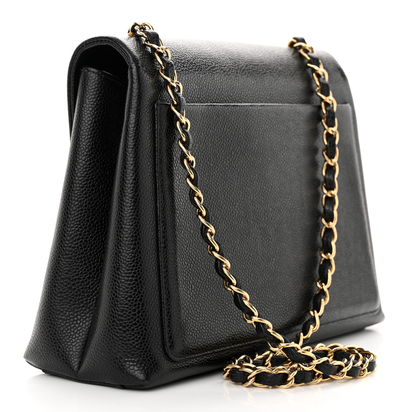 Caviar Jumbo Single Flap Black