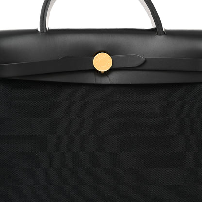 Hermes Military Toile Vache Hunter Herbag Zip PM 31 Black 9 of 13