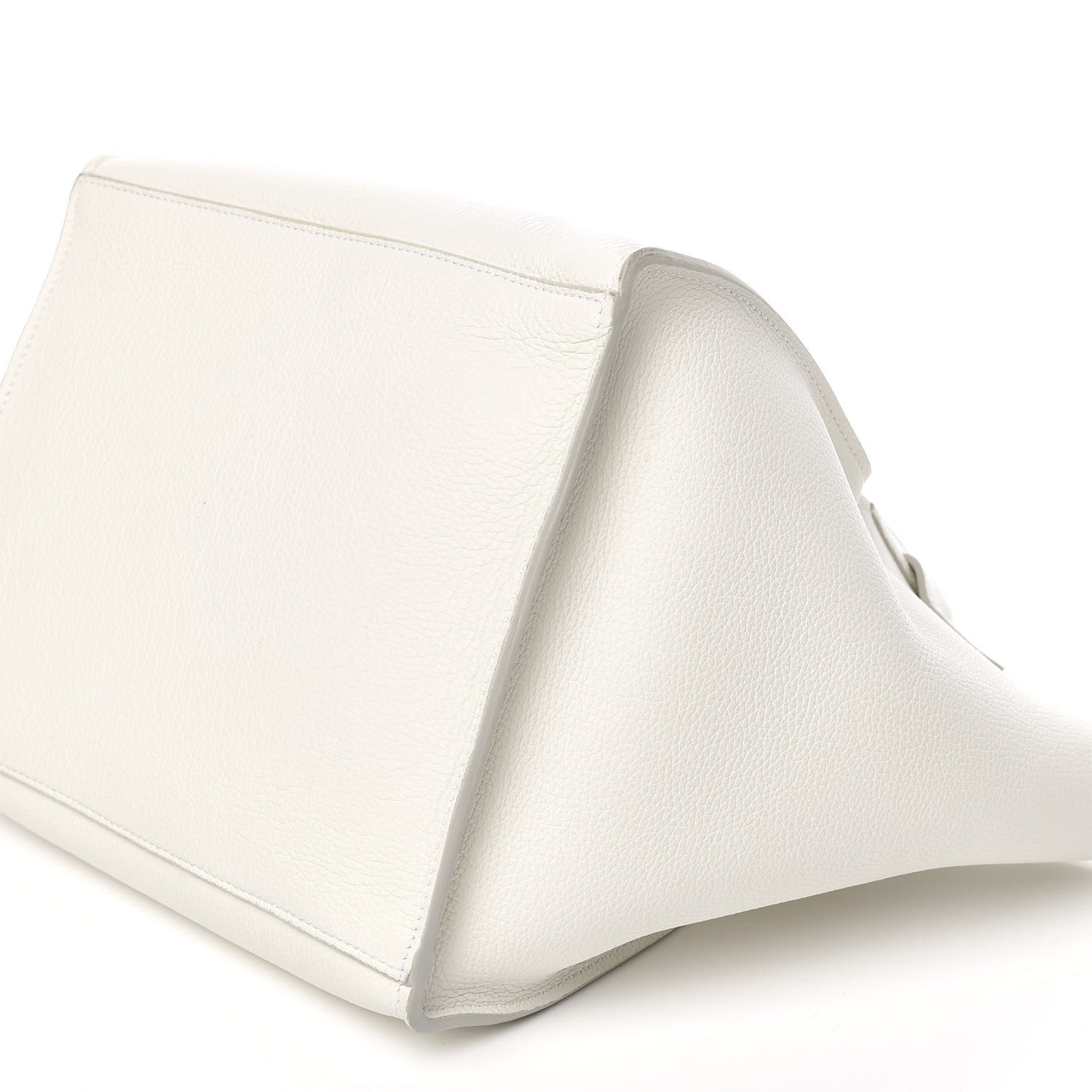 Supple Grained Calfskin Small Big Bag White
