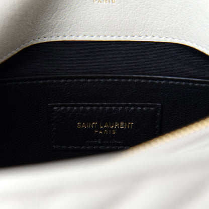 Saint Laurent Sheepskin Matelasse Chevron Monogram Medium College Bag Crema Soft 8 of 11