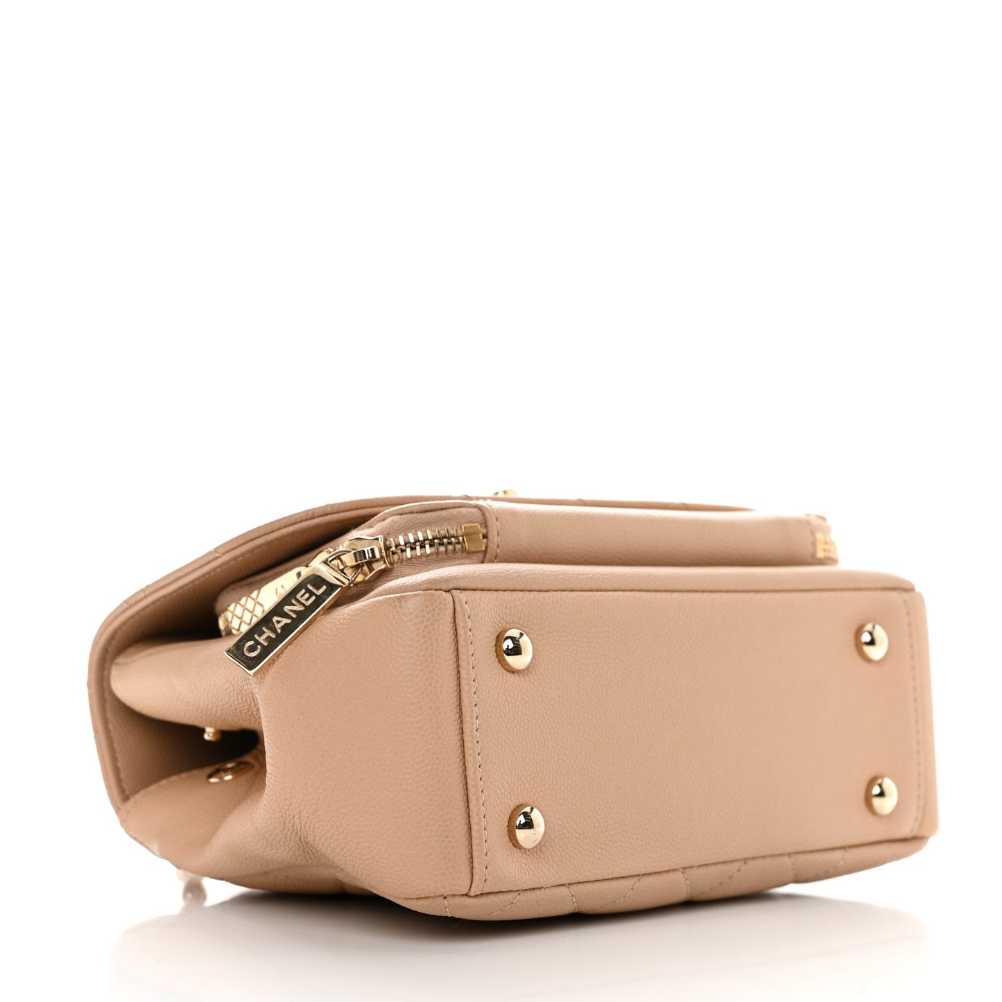 Caviar Quilted Small Business Affinity Flap Beige