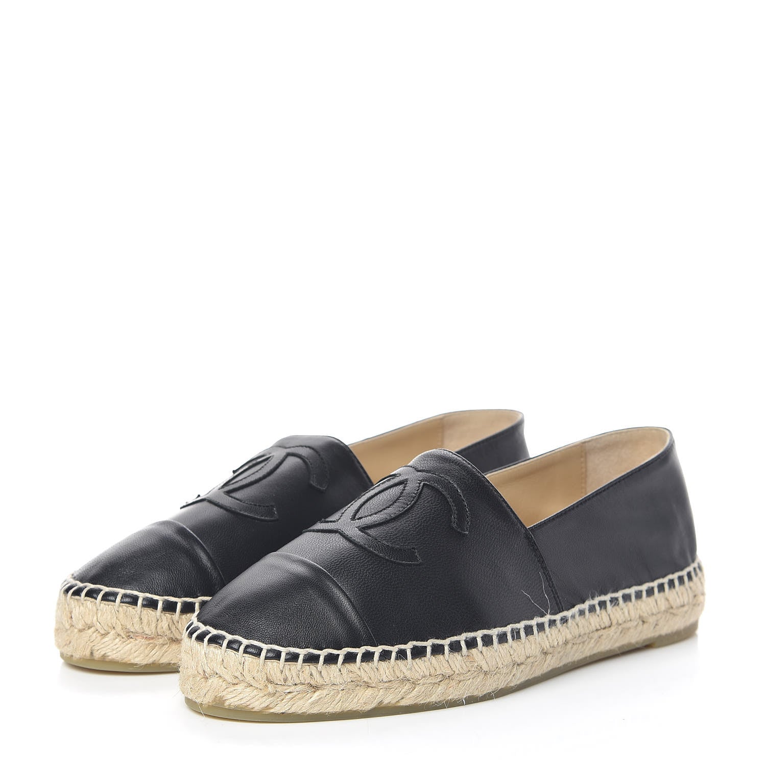 Chanel Lambskin CC Espadrilles 36 Black 3 of 11
