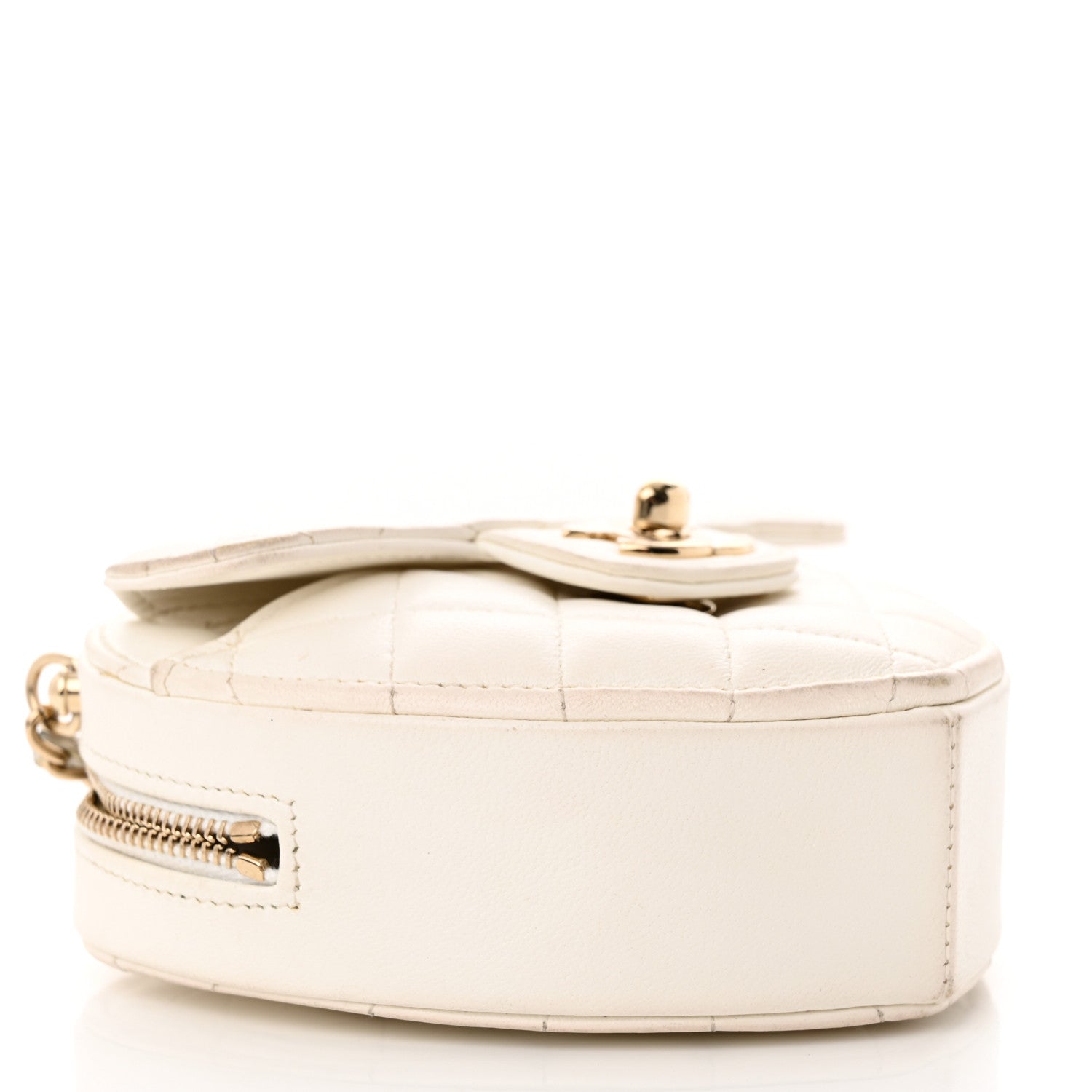 Chanel Lambskin Quilted CC In Love Heart Clutch With Chain White 9 of 12