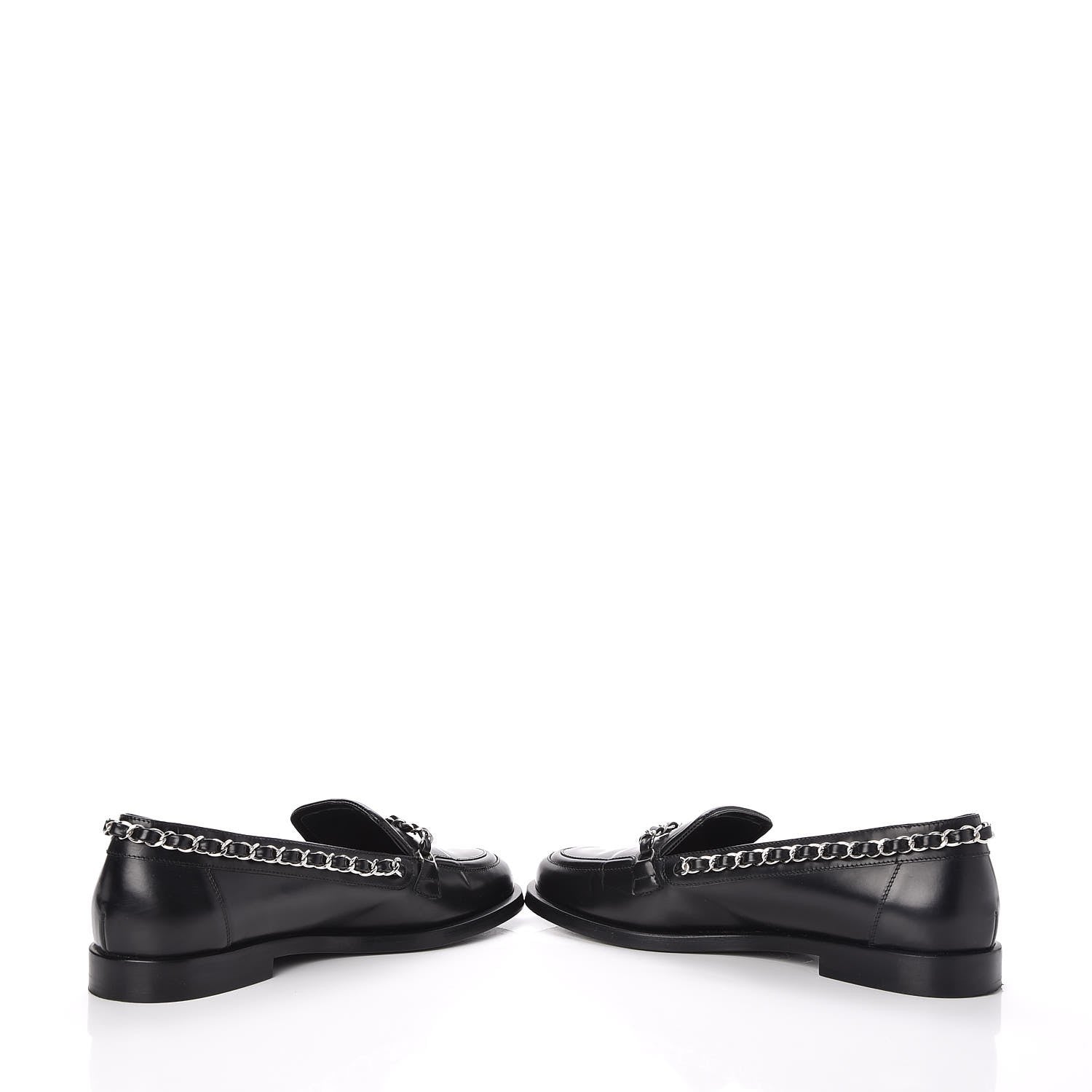Chanel Calfskin CC Chain Moccasin Loafers 35 Black 5 of 11