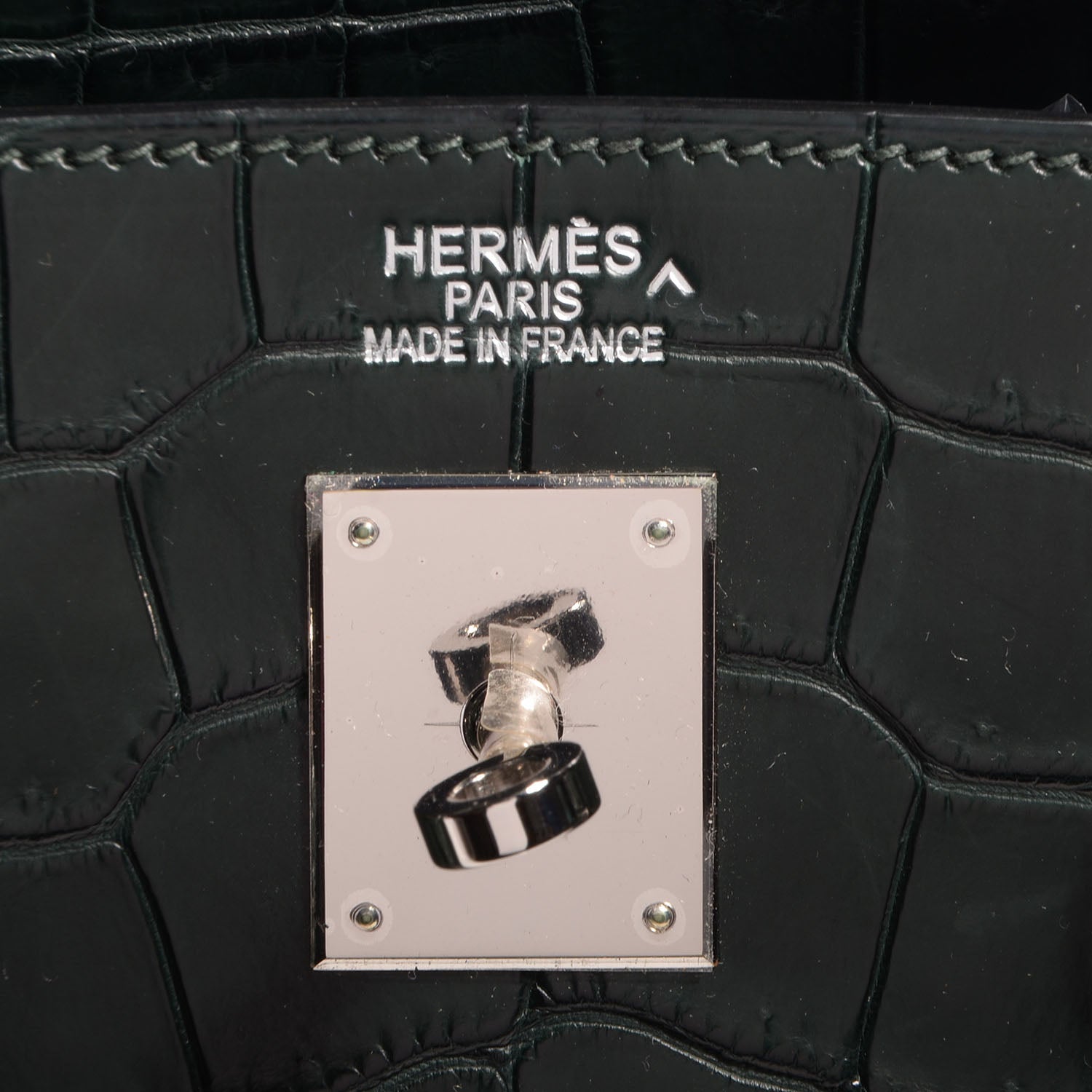 Hermes Matte Porosus Crocodile Birkin 40 Vert Fonce 6 of 10