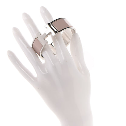 Hermes Enamel Wide Clic Clac H Bracelet PM Rose Poudre 2 of 4