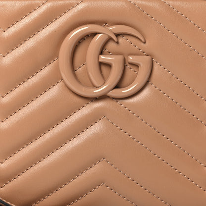 Gucci Calfskin Matelasse Monochrome Small GG Marmont Chain Shoulder Bag Camelia 8 of 12