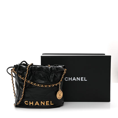Chanel Shiny Calfskin Quilted Mini Chanel 22 Black 11 of 11