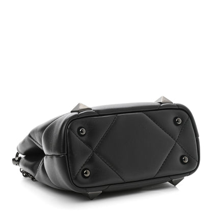 Valentino Garavani Nappa Monochrome Mini Roman Stud The Handle Bag Black 3 of 8