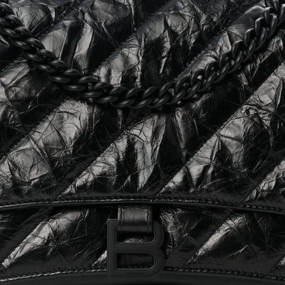 Balenciaga Crushed Calfskin Quilted Matte Black Hardware Medium Crush Chain Bag Black 8 of 10