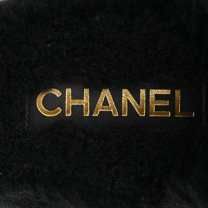 Chanel Shearling CC Flat Mules 35 Black 7 of 13