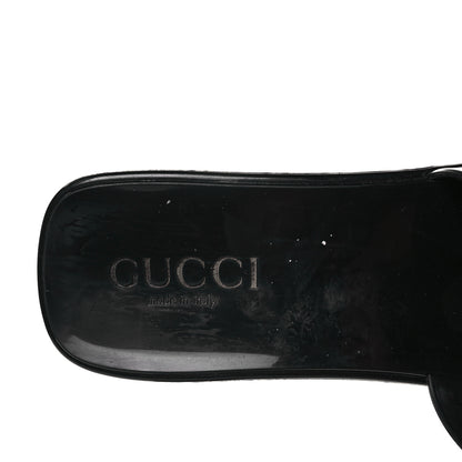 Gucci Rubber Gucci Logo Womens Platform 20/60mm Slide Sandals 36 Black 20 of 24