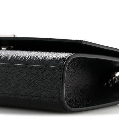 Saint Laurent Grain De Poudre Small Monogram Kate Satchel Black 10 of 12