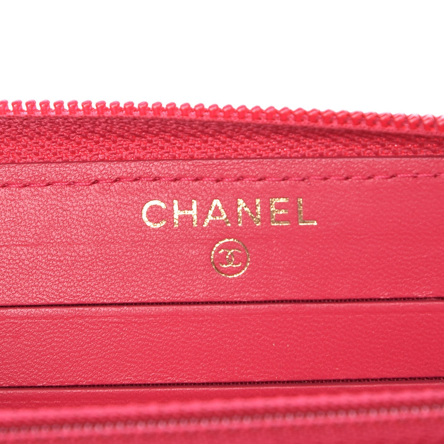 Lambskin Quilted Small Boy Zip Around Wallet Fuchsia