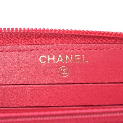 Chanel Lambskin Quilted Small Boy Zip Around Wallet Fuchsia 6 of 8