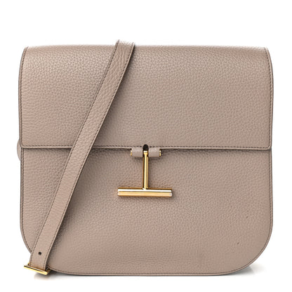 Tom Ford Grained Calfskin Large T Clasp Tara Crossbody Bag Silk Taupe 1 of 15