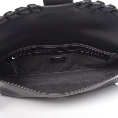 Fendi Vitello Dolce Lace Up Baguette Black 6 of 20